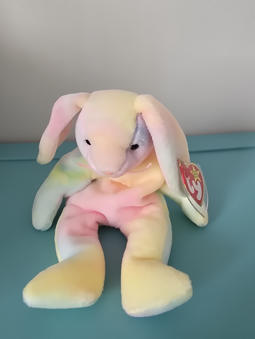 Ty Pastel Tie-Dye Bunny Plush in Pink, Yellow, Mint